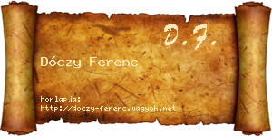 Dóczy Ferenc névjegykártya