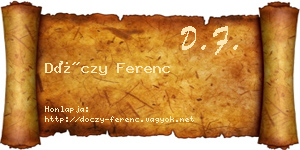 Dóczy Ferenc névjegykártya