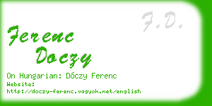 ferenc doczy business card